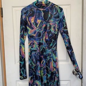 NWT Club Exx Acid Dimension Mesh Dress